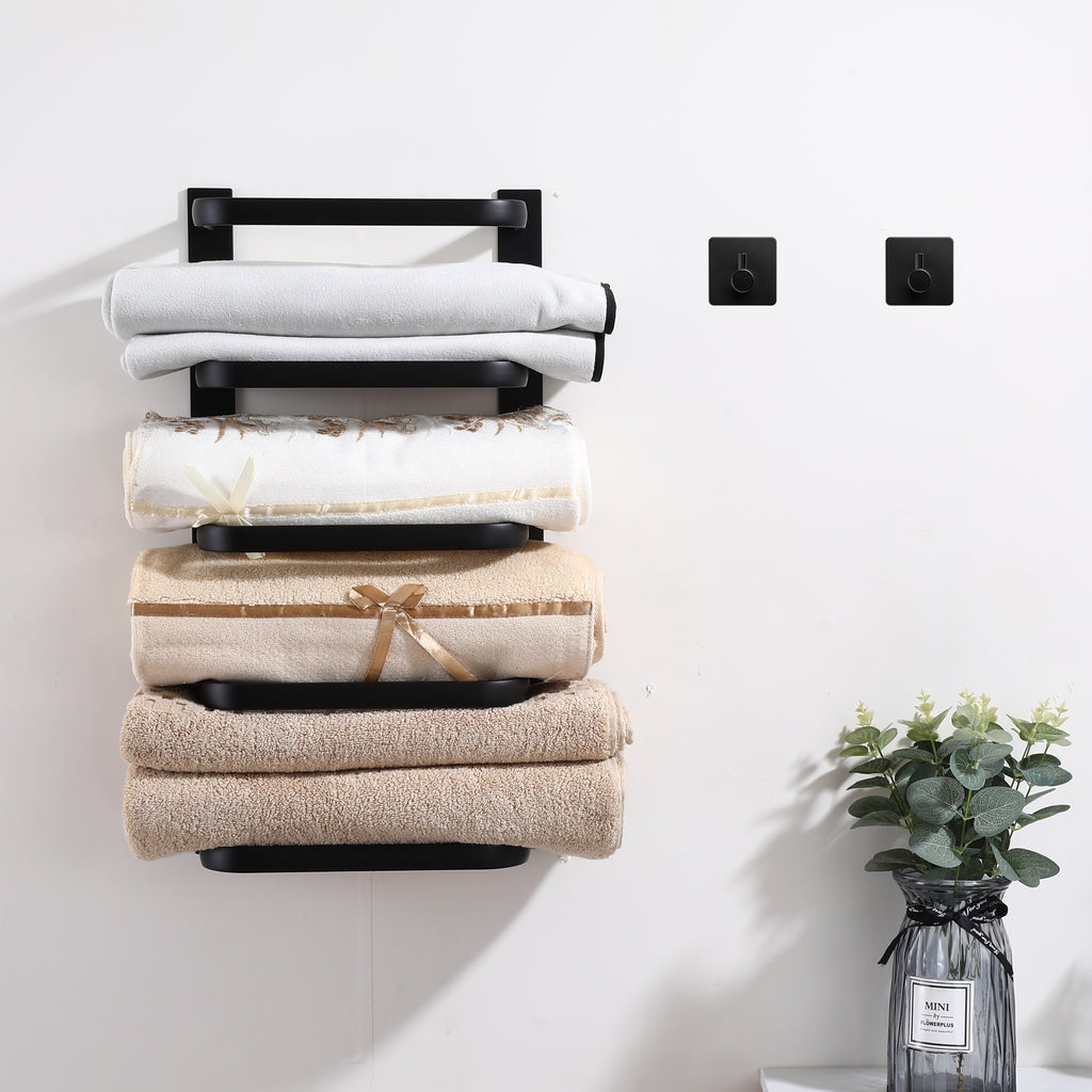 Fünfschichtige Handtuchhalter ohne bohren mit zwei Handtuchhaken