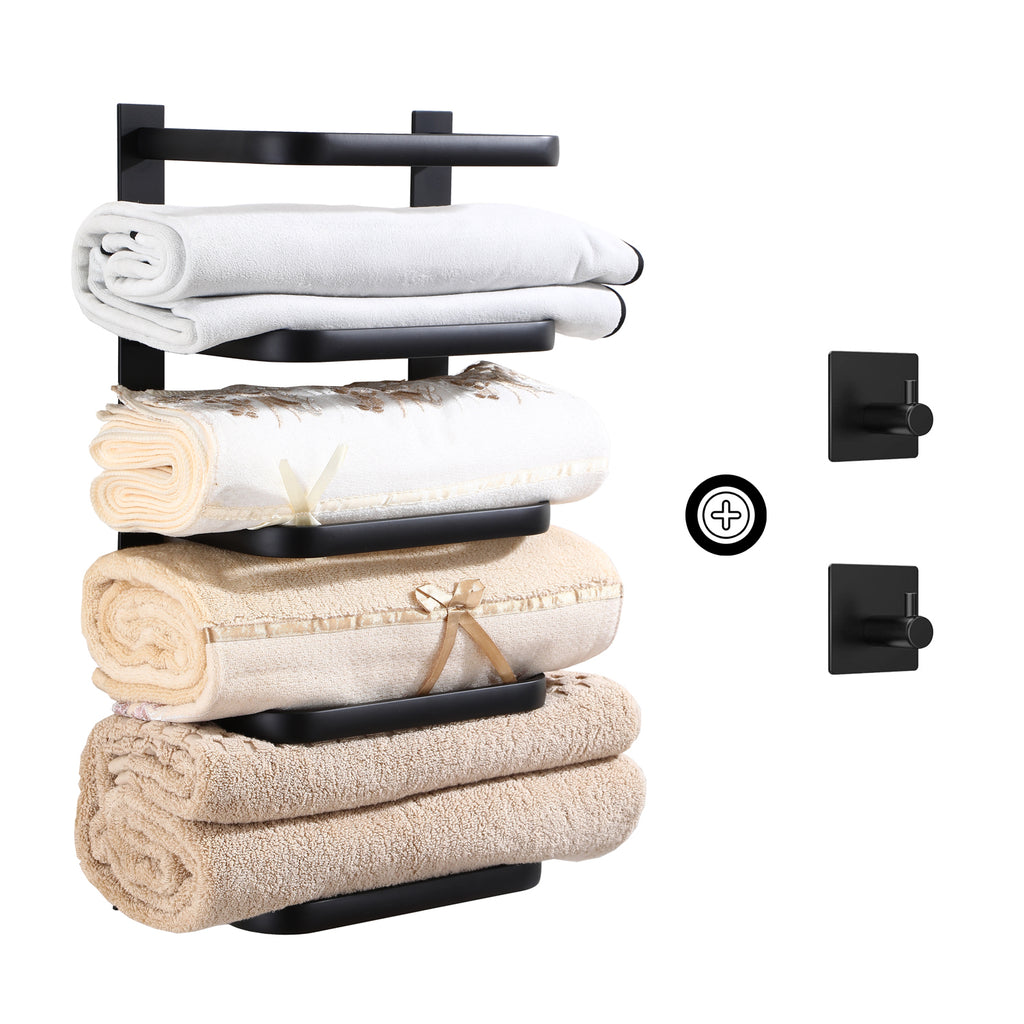 Fünfschichtige Handtuchhalter ohne bohren mit zwei Handtuchhaken