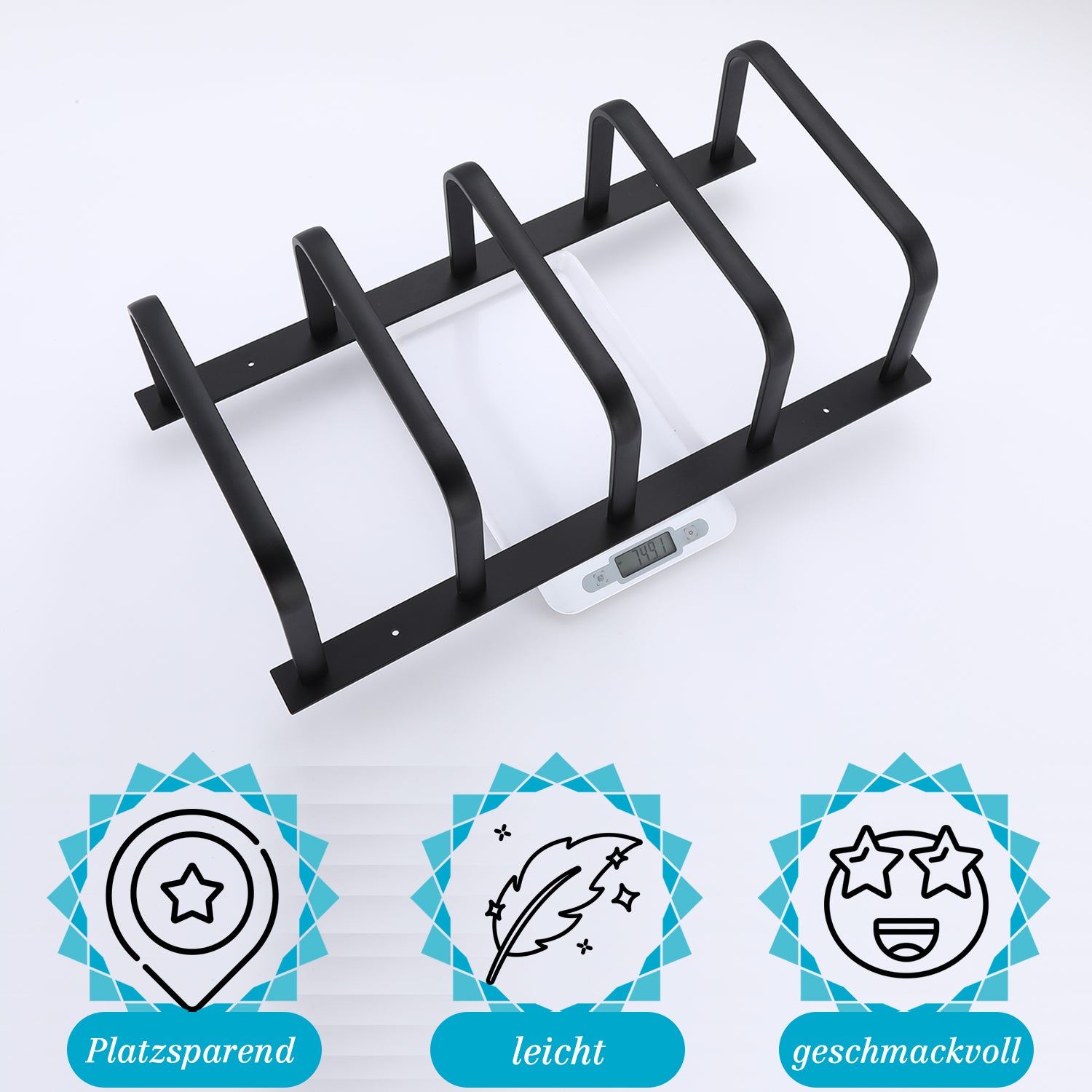 Fünfschichtige Handtuchhalter ohne bohren mit zwei Handtuchhaken