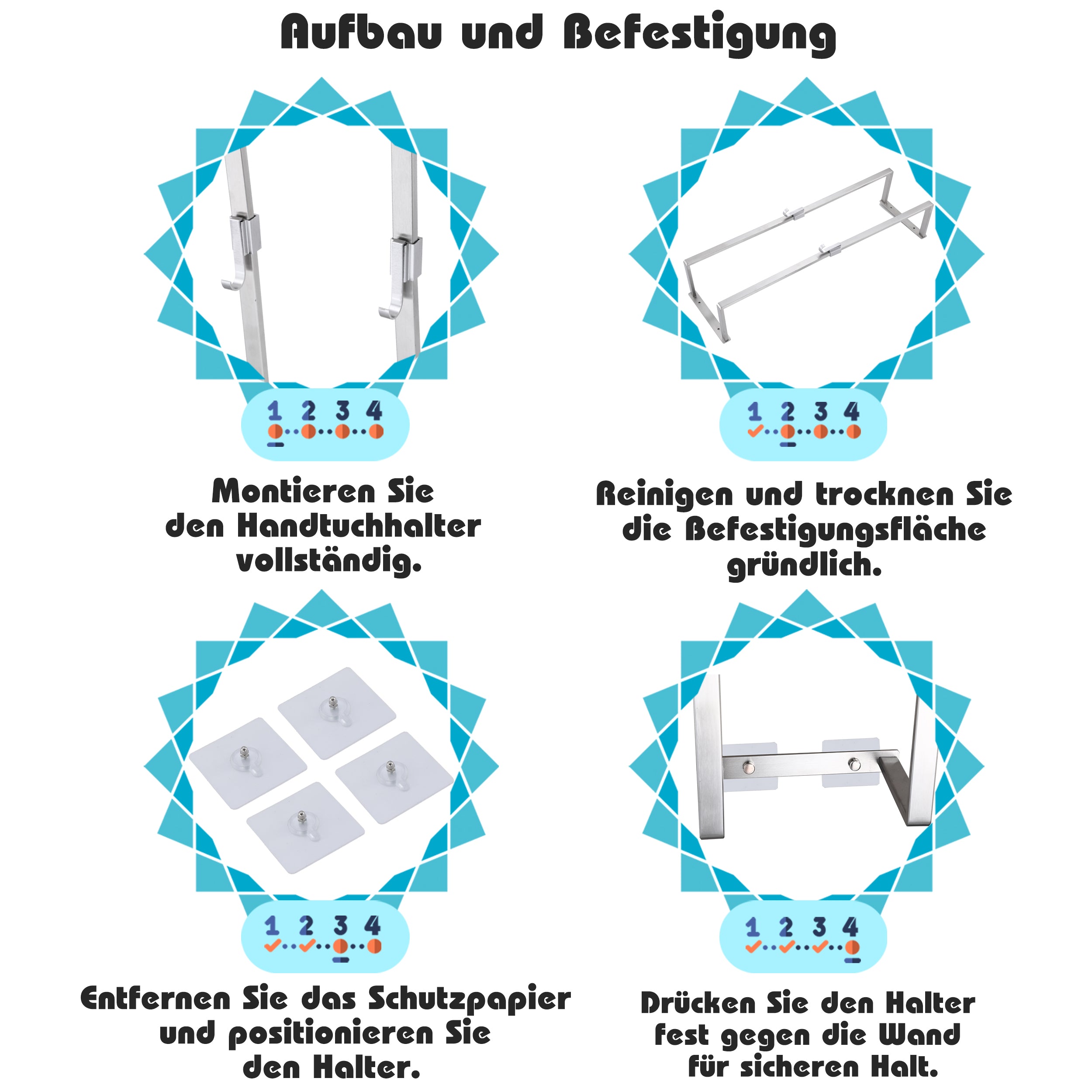 Stylischer Handtuchhalter mit Haken – platzsparend und modern